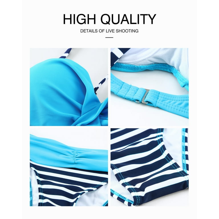 SHEWIN Bikinis for Women 2 Piece Sexy Swimsuits Set Turquoise High