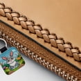 thumbnail image 3 of Rabbit Bunny Cute with Toadstools Mushrooms Faux Leather Square Keychain, 3 of 7