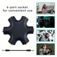 thumbnail image 3 of 3.5mm Audio 1/5 Music Sharing Device, Headphone Frequency Divider, 6-hole Headphone Adapter, Including Adapter Cable, 3 of 4