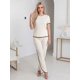thumbnail image 2 of Conjunto 2 Piezas, Blusa Manga Corta y Pantalón Recto con Abertura, Estilo Elegante y Moderno para Mujer, 2 of 5
