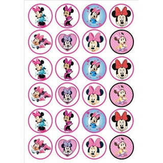 Disney Minnie Mouse Red Polka Dot Silhouett Edible Icing Cupcake or Cookie  Decor Toppers