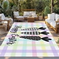 thumbnail image 2 of Happy Easter Outdoor Rug 3x5 Ft - Reversible Patio Rug Outdoor Camping Rugs, Black and White Carrots Colorful Plaid Washable Indoor Outdoor Area Rugs, Non-Slip Outdoor Carpet Runner for Deck/Porch, 2 of 8