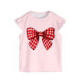 thumbnail image 4 of Toddler Baby Girls Summer Outfits Short Sleeve Cartoon Print T-Shirt Tops & Shorts Sets 2pcs Cute Baby Girls Cotton Summer Clothes For 1t 2t 3t 4t 5t 6t 7t Children,Oversized 3-4 Years, 4 of 5