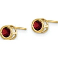 thumbnail image 2 of 14K Yellow Gold 4mm Oval Bezel January/Garnet Post Earrings (4 X 4) Made In India xbe1, 2 of 5