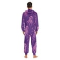 thumbnail image 7 of Purple Ghost Pattern Design Adult onesie Pajamas, Crystal Velvet Ultra Soft Warm Jumpsuit for Men and Women, 7 of 7