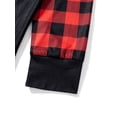 thumbnail image 5 of Caoirhny Christmas Family Pajamas Matching Set Letter Print Raglan Sleeve Tops and Elastic Plaid Pants Loungewear Soft Sleepwear, 5 of 9
