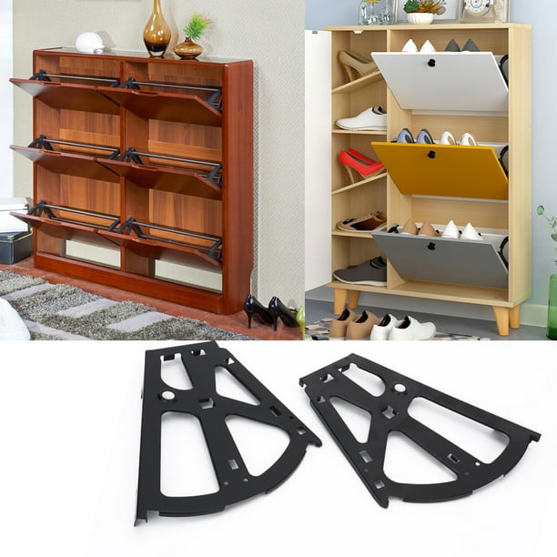 Gupbes Shoe Rack Hinges Shoe Cabinet Hardware Accessories 2 Layers Shoe Cabinet Flip Frame Shoe Rack Hinges Flip Drawer Hinge Hardware Parts