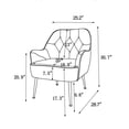 thumbnail image 2 of Accent Chair, Upholstered Armchair with Tufted Back and Armrest, Modern Mid Century Single Sofa Chair with Metal Legs Velvet Reading Chair for Living Room Bedroom Office, Easy Assemble, Yellow, 2 of 9