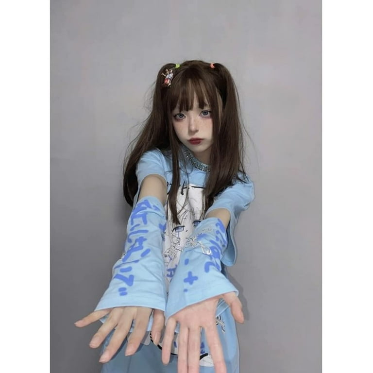 Aesthetic Goth Anime Girl Soft Grunge Aesthetic Gothic Tie-Dye Long Sleeve  Shirt