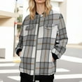 thumbnail image 2 of Winter clothing for women Plus Size Plaid And Striped Mid Length Long Sleeve Pocket Zip Coat For Comfortable Everyday Wear, 2 of 8