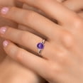 thumbnail image 4 of Gem Stone King 10K Two Tone Gold Purple Amethyst Solitaire Engagement Ring for Women | 1.20 Cttw | Round 7MM | Gemstone February Birthstone | Size 8, 4 of 6