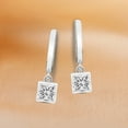 thumbnail image 4 of Diamond Dangle Earring | 10 Carat IGI Certified Princess Shape Lab Grown Diamond Dangle | 18K in White Gold | Zuri Bezel Lab Diamond Earrings | Bezel Setting | FG-VS1-VS2 Quality | Friendly Diamonds, 4 of 6