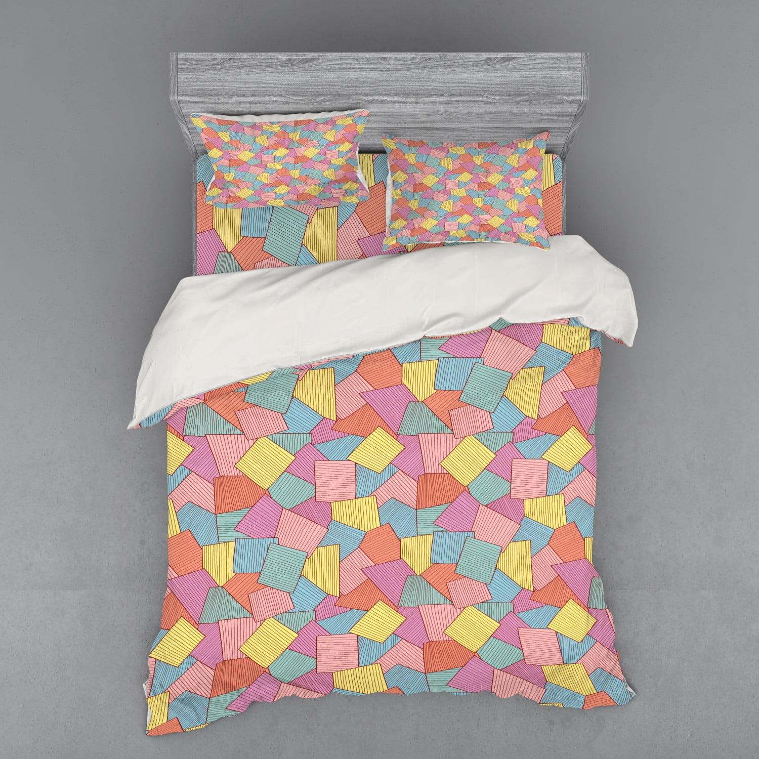 Ambesonne Geometric Bedding Set 4 Pcs, Tile Pattern Stripes, Queen ...