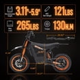 thumbnail image 4 of SYX MOTO ARC Peak 3000W 48V/20.4AH Electric Off-Road Bike for Teens & Adults, Black, 4 of 7