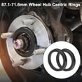 thumbnail image 2 of Unique Bargains Car Wheel Hub Centric Rings Durable Wheels Center Shaft Shock Absorbing Hubrings Black 2 Pcs Polycarbonate OD 87.1mm to ID 71.6 mm, 2 of 7