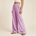 thumbnail image 6 of KIHOUT Womens Striped Waist Wide Leg Pants High Rise Elastic Back Casual Loose Fit Straight Leg Trousers with Pockets Daily Wear, 6 of 7