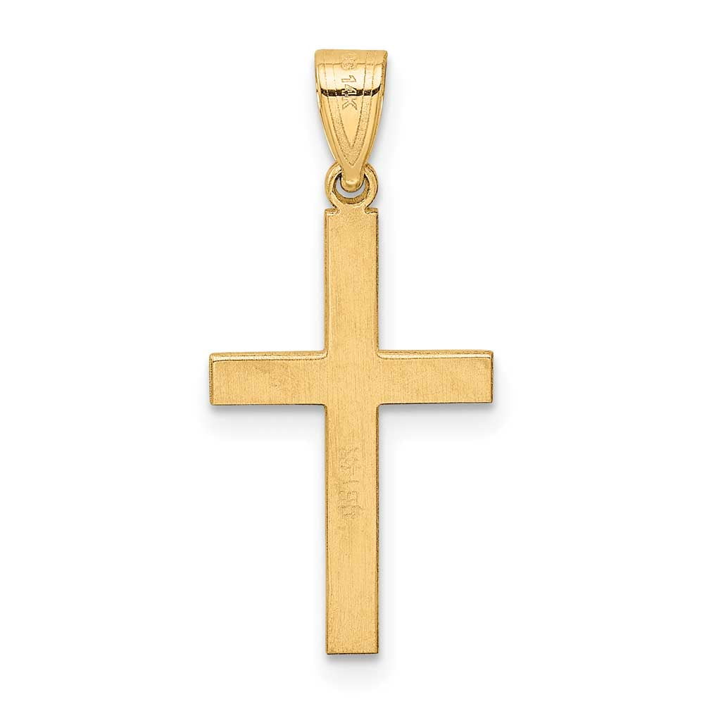 14K Yellow Gold outlet Decorated Diamond Cut Cross Unisex Pendant