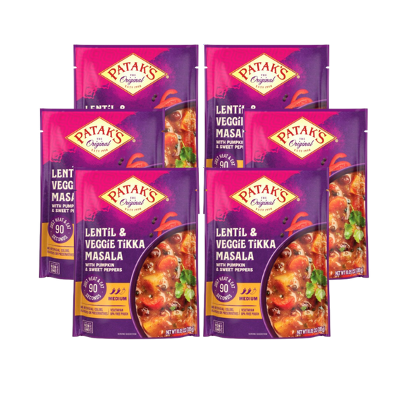 Patak’s Lentil & Veggie, Tikka Masala, 10.5 oz, Pack of 6
