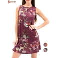 thumbnail image 1 of Spencer Women's Summer Damask Print T-Shirt Dress Sleeveless Casual Loose Tank Sundress with Pockets （S, Red）, 1 of 9
