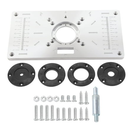 

Big sale Aluminium Router Table Insert Plate for Woodworking Benches Milling Trimming Machine 8 Holes with Rings