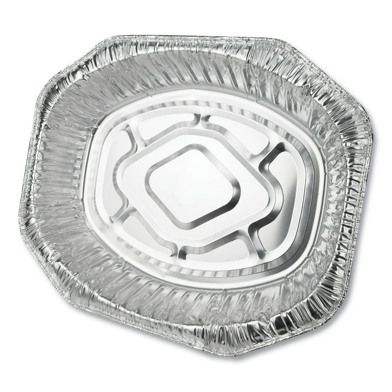 Aluminum Roaster Pans, Extra-Large Oval, 230 oz, 18.5 x 14 x 3.38, Silver, 100/Carton Aluminum Roaster Pans, Extra-Large Oval, 230 oz, 18.5 x 14 x 3.38, Silver, 100/Carton