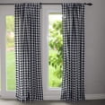 thumbnail image 4 of Poplin Gingham Checkered Light Filtering Window Curtain 56 inch Wide Black and White, 4 of 5