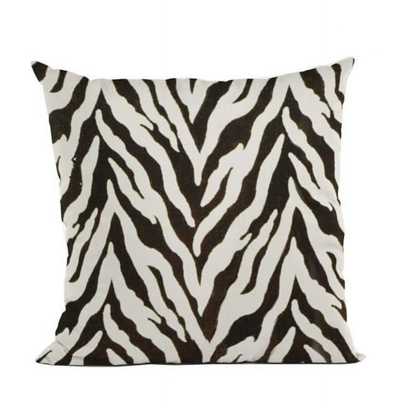 Ebony & Ivory Zebra Zebra Print Velvet Luxury Throw Pillow - 20 x 26 in. Standard Size