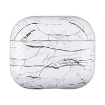 for AirPods 3rd Generation 2021 Marble Style Design Case, Elegant Print Cover Protective Hard PC Carrying Case Cover Shockproof Skin Friendly Smoothly for Men Women - White