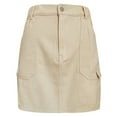thumbnail image 4 of Ediodpoh Jean Skirt Women Skirt Soft Hugging Denim Skirt Elastic Waist Cargo Pocket Denim Short Skirt for Casual Womens Skirts Khaki XL, 4 of 8