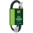 thumbnail image 1 of LAICAIW 6 Ft Lighted Outdoor Extension Cord-12/3 SJTW Heavy Duty Black Extension Cable with 3 Prong Grounded Plug-15 Amp Power Cord for Lawn, Garden, Appliances, 1 of 6