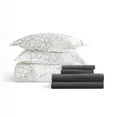 thumbnail image 5 of Noble Linens 8 Piece Patterned Duvet Bedding Bundle, Vines Gray, Queen, 5 of 6