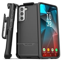 Encased Samsung Galaxy S21 Plus Belt Clip Case (Rebel Series) (2021) Protective Heavy Duty Holster Case - Black