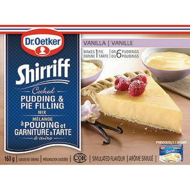 Mélange à pouding et garniture Shirriff de Dr. Oetker à tarte à la vanille