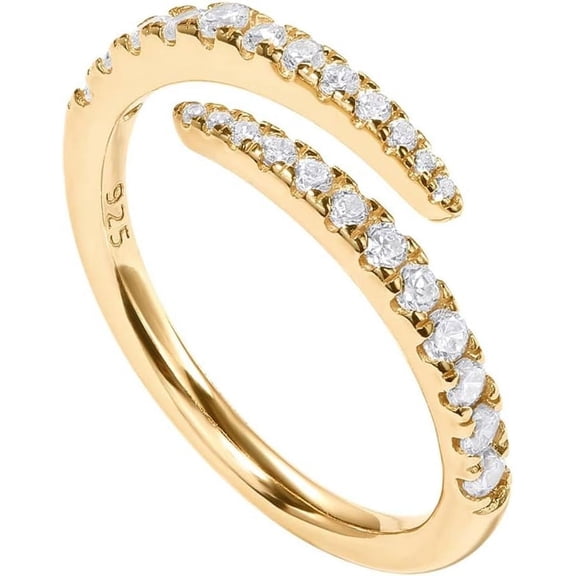 14K Gold Plated Cubic Zirconia Open Twist Eternity Band for Women