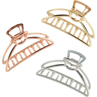 3PCS Hair Clip Metal Women Claw Clips for Thick Hair Hair Claw Clip Jaw Clamp Hair Pins Strong Hold Hollow Non-slip Hair Grips for Women and Girls