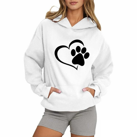 Women's Hoodies & Sweatshirts Casual Star Print Letter Pullover Hooded Sweatshirt for Everyday Wear