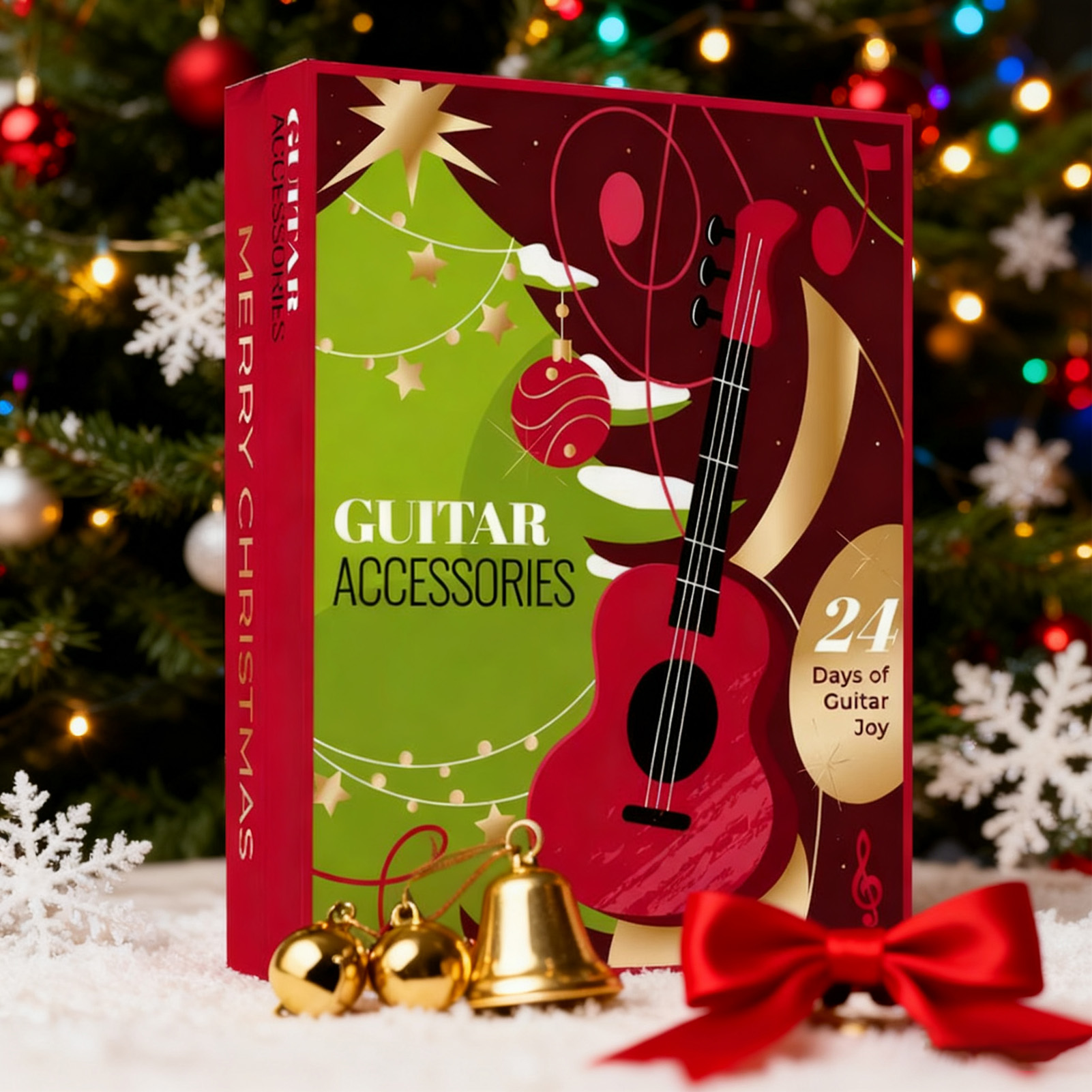 Guitar Pick Blind Box Christmas Advent Calendar 2025 Guitar Player Christmas Countdown Calendar with 22 Picks and Pick Holder Bass Ukulele