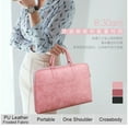 thumbnail image 7 of Shoulder Laptop Briefcase 13 14 15.6 16 17.3 Handbag for Macbook Air 13 Pro Case 2022 Fashion Women Bag PU Leather Waterproof (( Double) Pink Sets,17.3 inch), 7 of 7