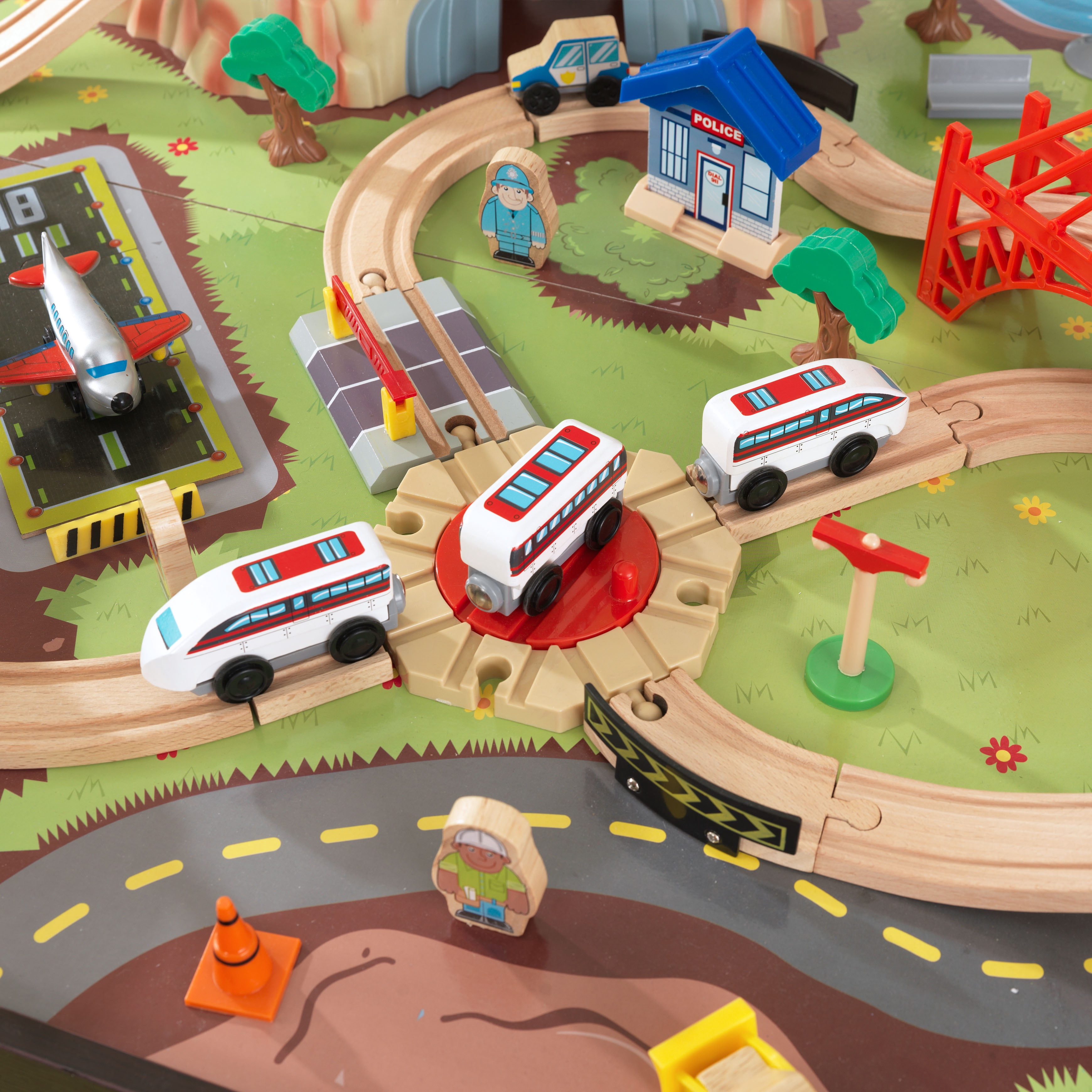 kidkraft aero city train set & table