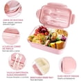 thumbnail image 3 of Loncheras para Niños Adultos Gran Capacidad, Caja Bento de Fugas con Compartimentos y Termo de Sopa, Caja Fiambrera Sellada Kit para Microondas y Cubiertos (Rosa-Rosa, 27PCS), 3 of 4