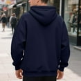 thumbnail image 3 of MELDVDIB Mens Full-Zip Hoodies with Drawstrings Side Zipper Pockets Lining Fleece Casual Comfy Hooded Sweatshirt Jacket for Daily Wear Navy 2XL, 3 of 9