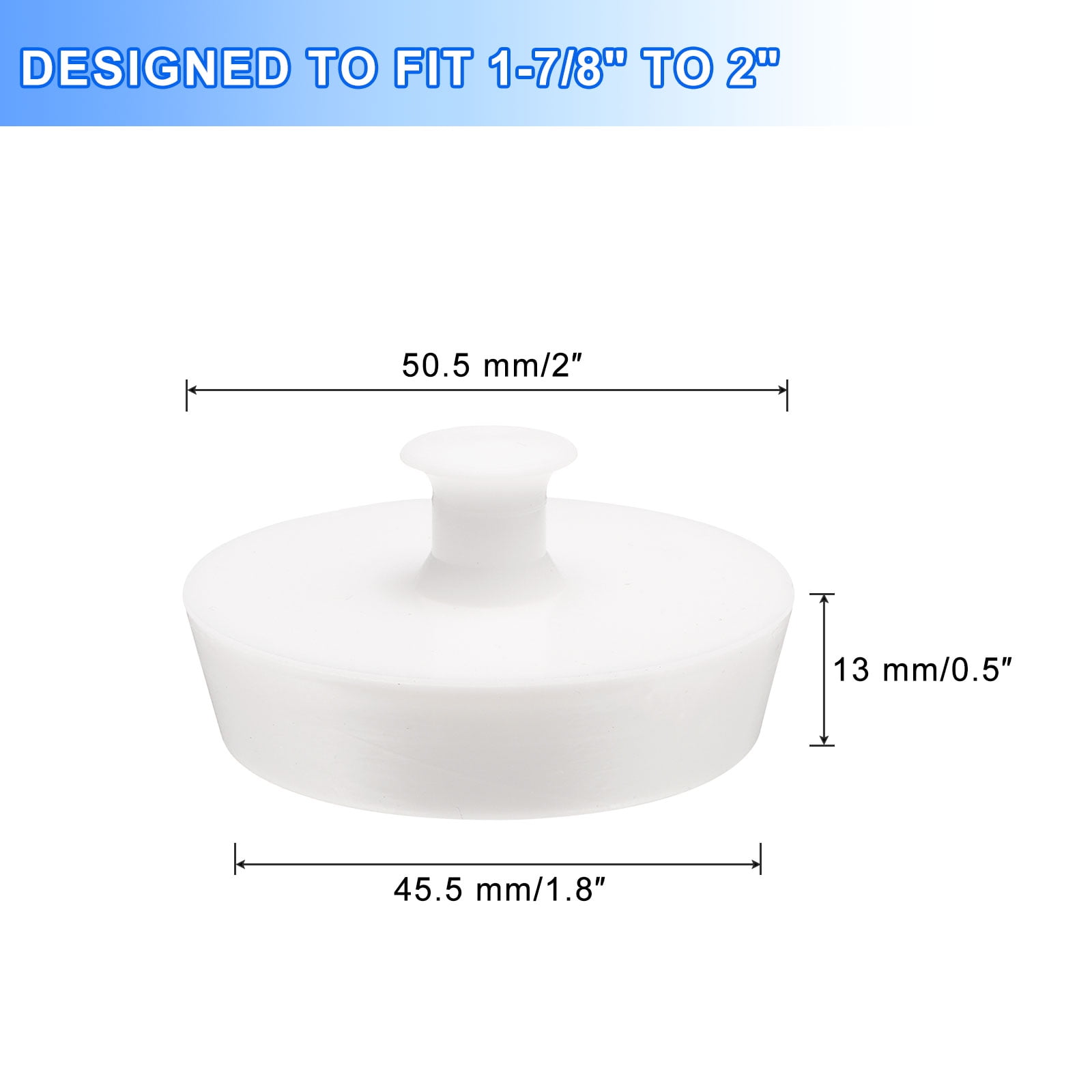 Unique Bargains Silicone Bathtub Stopper Sink Drain Plug Handle 1-7/8" to 2"