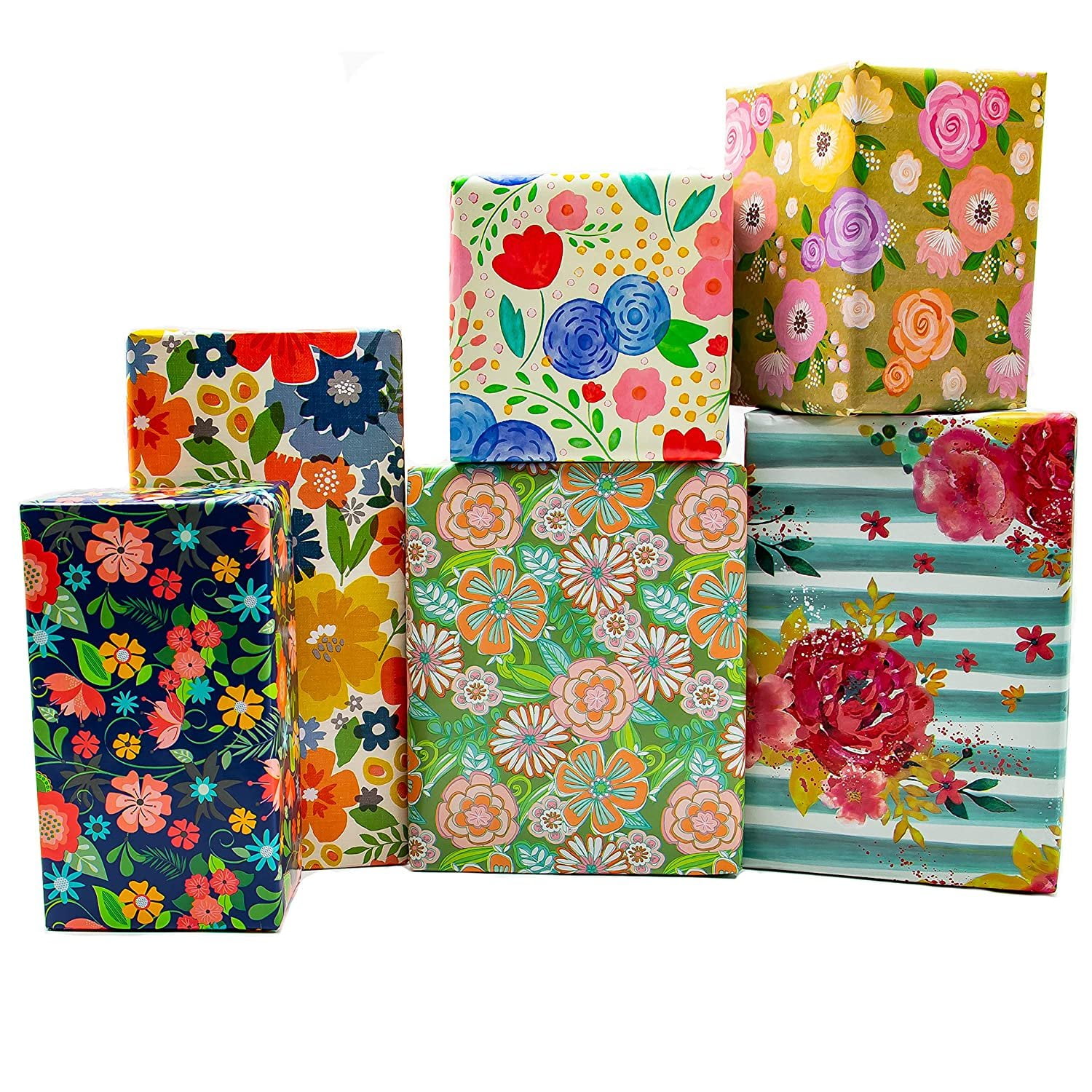 Deco 8 Rolls 5ft x 30in Floral Any-Occassion Gift Wrap Wrapping Paper 
