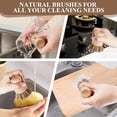 thumbnail image 4 of Natural Bamboo Dish Brush Set, 3 Pack Kitchen Palm Pot Scrub Brushes with Union Fiber, Eco Friendly Scrubber for Cleaning Pots, Pans, Sinks, Woks, Vegetables, 4 of 6