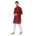thumbnail image 2 of eloria Men's Tunic Jacquard Kurta Pajama Indian Traditional Suit Wedding Party Dress Set Party Wear Apparel, 2 of 6
