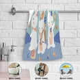 thumbnail image 4 of Rabbits Hunt Eggs Hand Towels 2 PCS, Spring Easter Kitchen Towel Ultra Soft and Highly Absorbent,Decorative Fingertip Face Towel for Bathroom Hotel, 28.3"x14.4", 4 of 4