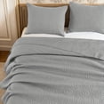 thumbnail image 3 of VCCOEM Quilt Set Full/Queen Size Lightweight Bedspreads, All Season Coverlet, 3 Piece (1 Quilt, 2 Pillow Shams), Coin Pattern, Light Gray, 3 of 10