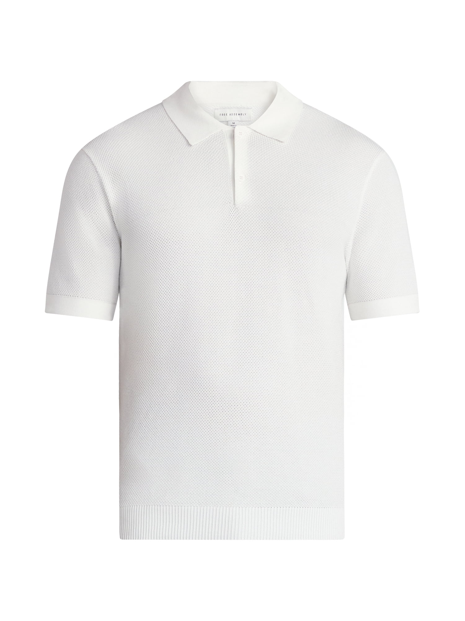 Free Assembly Men's Textured Sweater Polo with Short Sleeves, Sizes S-3XL