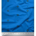 thumbnail image 1 of Soimoi Blue Satin Silk Fabric Butidar Jamdani Decor Fabric Printed Yard 42 Inch Wide, 1 of 1