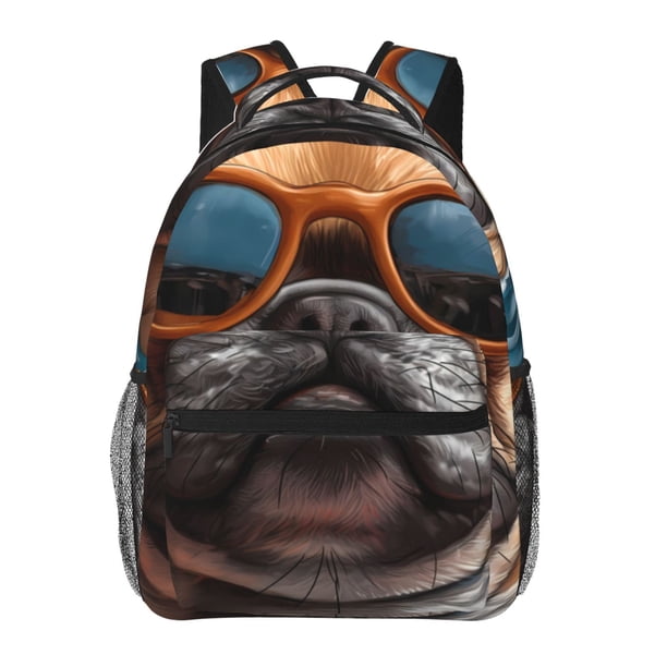 Disketp French Bulldog In Sunglasses Mochila Estampada para Hombre y Mujer – Mochila Ligera Clásica con Múltiples Bolsillos para Universidad, Trabajo y Viajes-One Size